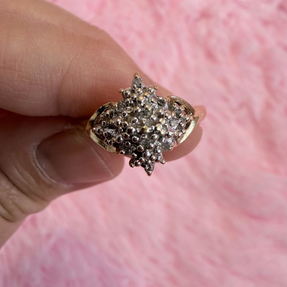 10K Gold Diamond Ring Natural Diamond Ring Promise Ring Gift for Her - Picture 10 of 11